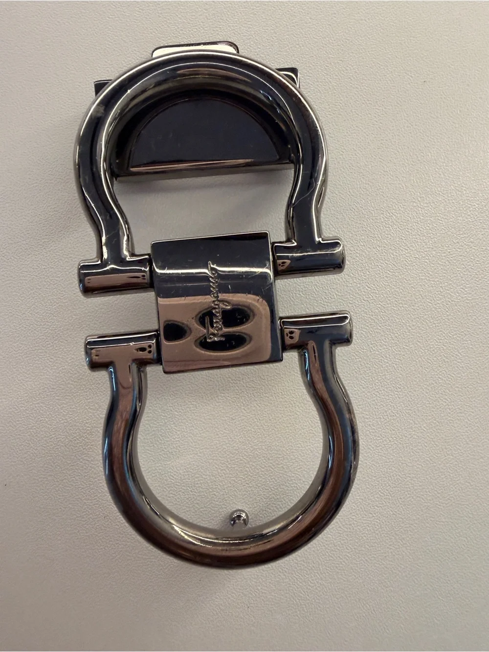 Salvatore Ferragamo Silver Gancini belt buckle